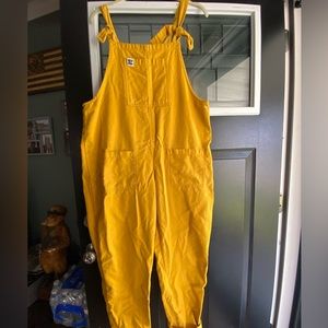 Lucy and Yak Original Cotton Dungarees, Mustard Yellow US10/UK14